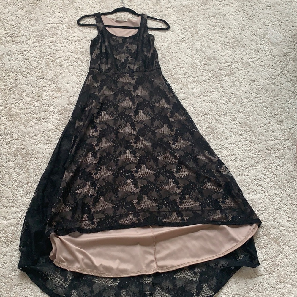 Lace black dress size small with nude lining